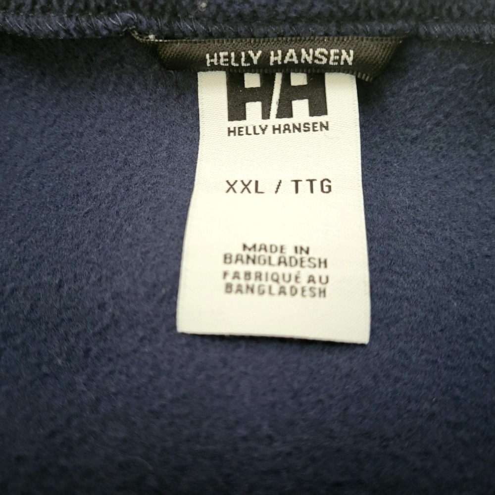 Helly Hansen Navy Blue Full Zip Red Trim Fleece Pullover Sweater Jacket Men XXL - Picture 8 of 11